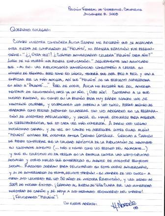 Carta de Gerardo Hernández a Melaíto